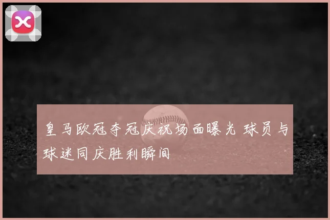 皇马欧冠夺冠庆祝场面曝光 球员与球迷同庆胜利瞬间
